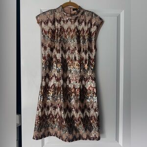 Ramy Brook Caden Sequin Extended Shoulder Mini Dress BRAND NEW
Size 2